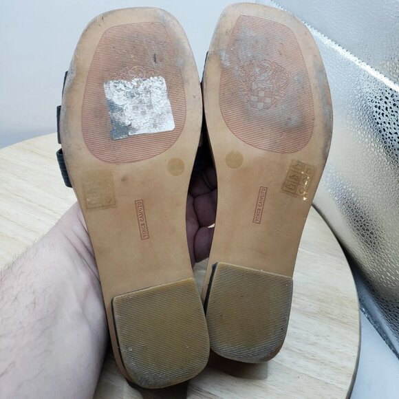 Vince Camuto Ydelle Crisscross Black Leather Slides Size size 8 M - Picture 7 of 8